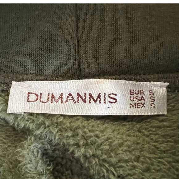 Dumanmis Fleece Lined HoodieSide Zipper Wide Drawstring Olive Green, size Small - Picture 8 of 10